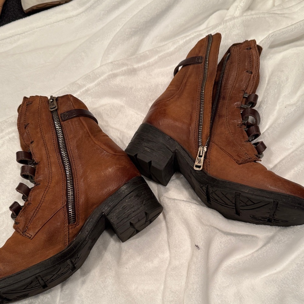 A.S.98 Brown Combat Boots with Strap Design - Picture 6 of 6